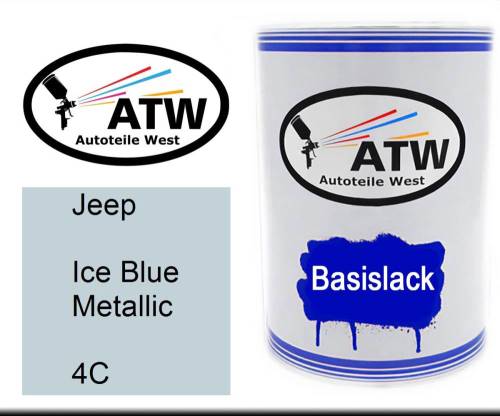 Jeep, Ice Blue Metallic, 4C: 500ml Lackdose, von ATW Autoteile West.